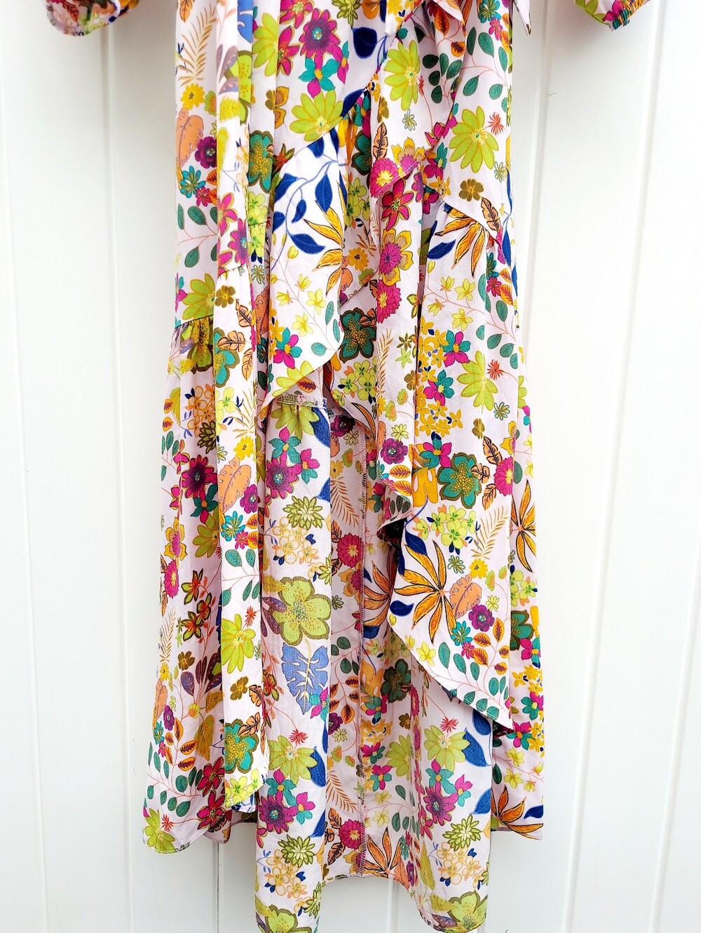 Easel Floral Wrap High Low Maxi Dress Womens Size Small NWT Boho Weddings Office - Picture 8 of 12